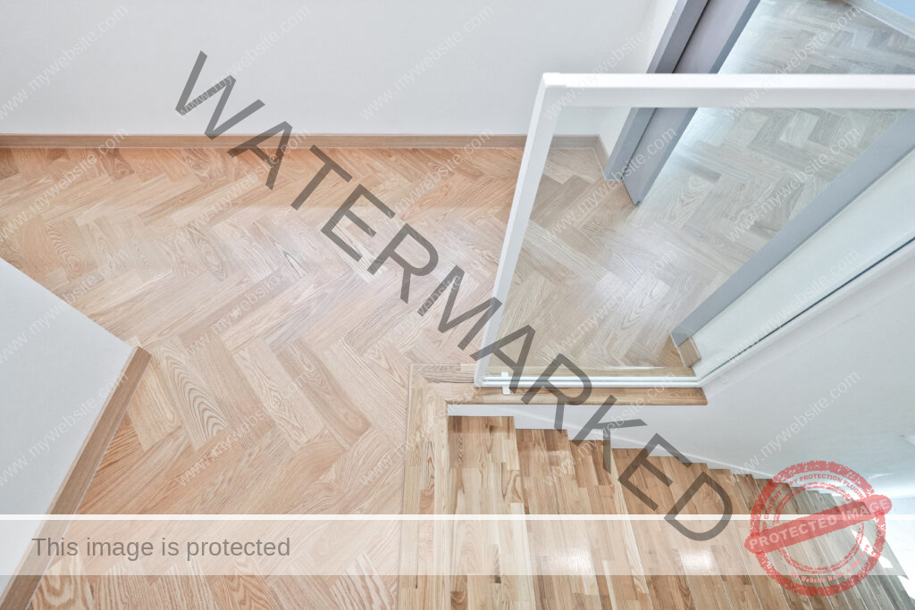 The herringbone floor pattern has a timeless classic look